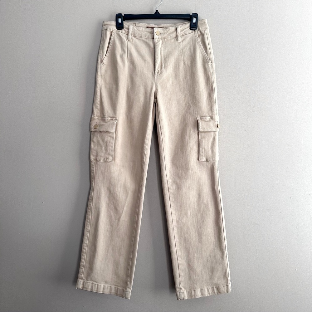 Judy Blue Cream Cargo Straight Leg Pants